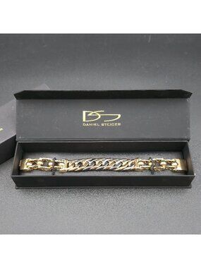 9 Inch Stainless Steel Daniel Steiger Cuban Link Bracelet B1164